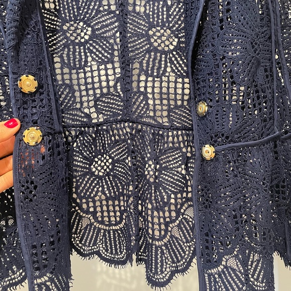 Trina Turk Lace Two Button Blazer - Picture 2 of 4